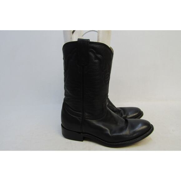 Jaca Mens Size 6 EE Black Leather Roper Western Cowboy Boots main image 8